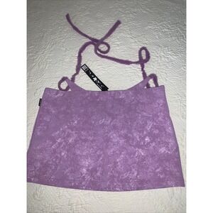ZEMETA Whale-tail Micro Mini‎ Skirt Size Medium Regularly $160 Purple New